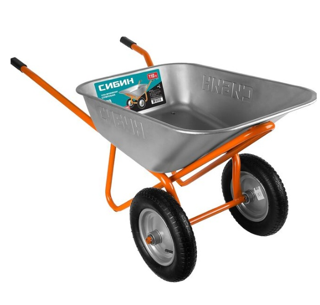  Тачка строительная двухколесная 65л/100кг СТ-21 Сибин 39909_z01