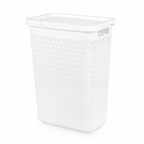  Корзина для белья 30л Элемент узкая белая М9083 (уп4)
