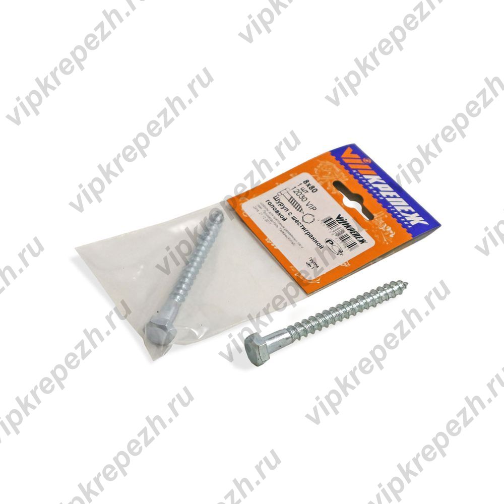  Шуруп 6-гр 8х80 1шт 12030 пакет