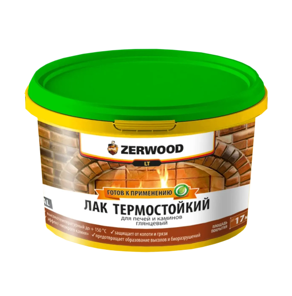  Лак термостойкий для печей и каминов 2,5кг Zerwood Ижсинтез