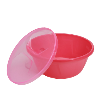  Салатник 5л Лайт с крышкой розовый