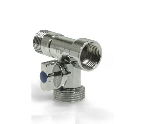  Кран шаровой д/стир маш 3-х прох 1/2"-3/4"-1/2" г/ш/ш бабочка хром CW617N FZ55