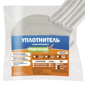  Уплотнитель самоклеящийся 9*4мм Е-обр 6м белый У0027 УХТ