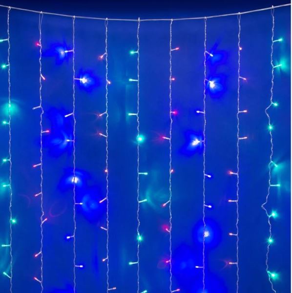  Гирлянда св/д занавес 3х2м уличная 240LED разноцвет соединяем IP44 ULD-C3020-240/STK MULTI
