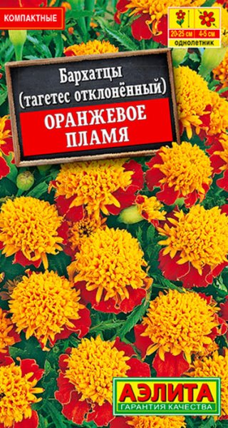  Бархатцы Оранжевое пламя отклоненные цв Аэлита