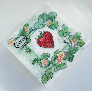  Салфетки бумажн. Desna Design 1-но сл 40шт 24*24 Клубника 57588
