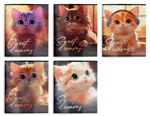  Тетрадь 48л клетка Schoolformat А5 Лоу-Фай коты скреп 257272