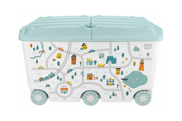  Контейнер для игрушек 685*395*385мм Путешествие 66,5л св-голубой 43138513152