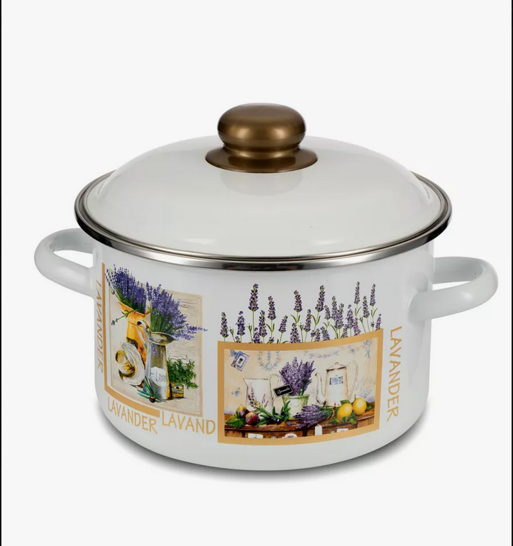  Набор кастрюль 2 пред эмалир 2л,3л белосн Linea Lavanda 93-EN-LN-S01