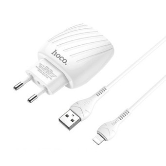  Зарядное устройство сетевое C78A 2*USB 2,4А 1м белое Hoco 7550683