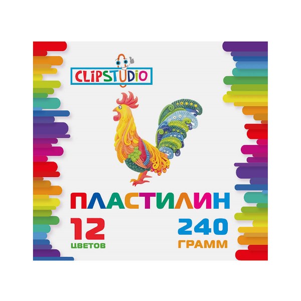  Пластилин 12цв ClipStudio 240гр 583-253