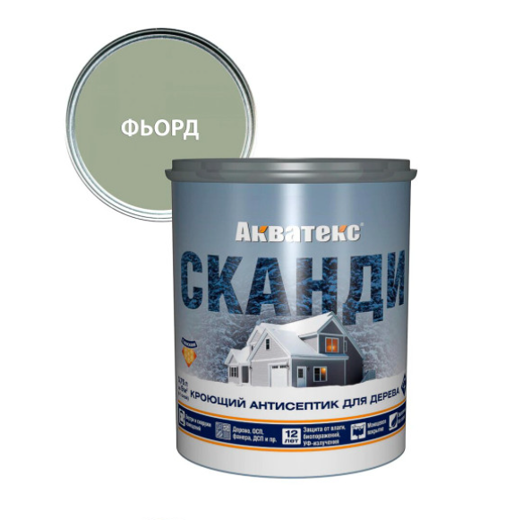  Кроющий антисептик Акватекс Сканди фьорд 0,75л арт.65106/90167 Рогнеда 