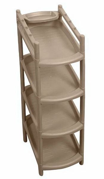  Этажерка для обуви 4-секц Rambai серый 505х410х805 221307335/04