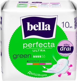  Прокладки 10шт* Белла perfekta green drai