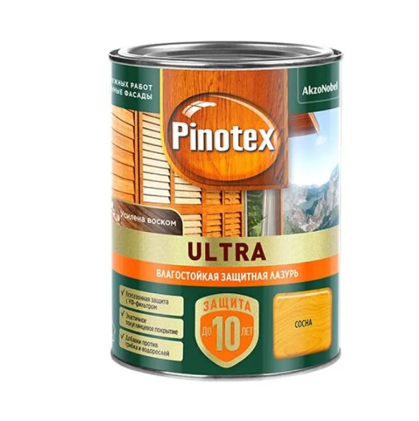  Влагостойкая лазурь Pinotex Ultra 0,9л сосна