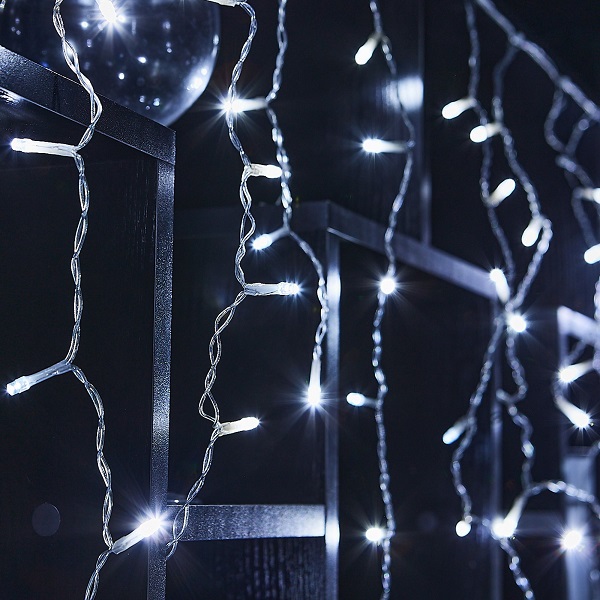  Гирлянда св/д бахрома 25м уличная 440LED IP44 бел свет прозрачный провод ULD-B25006-440