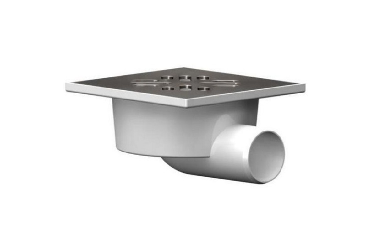  Трап d-50 150х150 гориз.реш. нерж.сталь TA5112