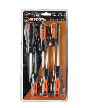  Набор отверток 6пр PH,PZ.SL 73/6/2/13 Вихрь