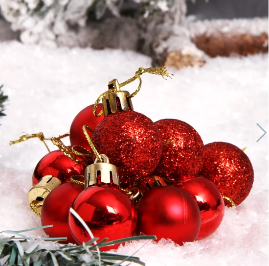  Набор украшений 12шт 2,5*6см красный НАР 0845