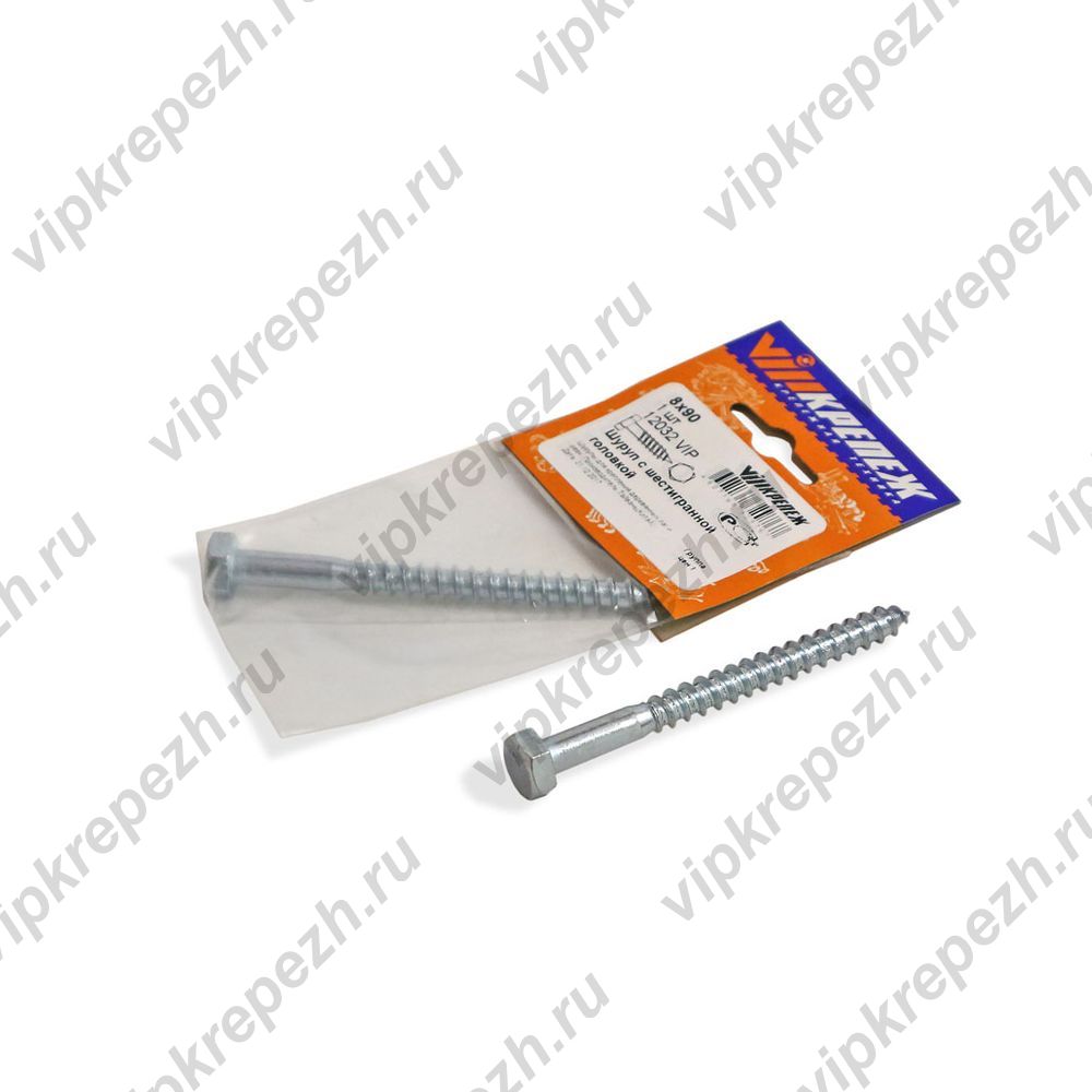  Шуруп 6-гр 8х90 1шт 12032 пакет