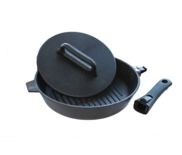  Сковорода-гриль 280*60мм чугун чугун/крыш. съём ручка гс8063