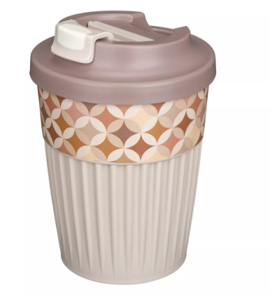  Стакан 0,35л д/горяч напит клапан декор Геометрия св-беж 43327723452