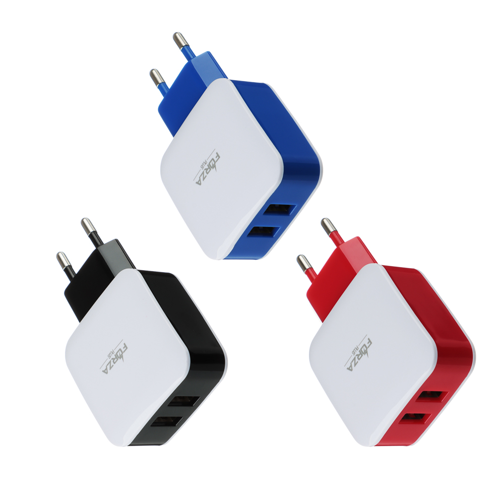  Зарядное устройство сетевое Акварель 2хUSB 2А 5В Forza 916-066