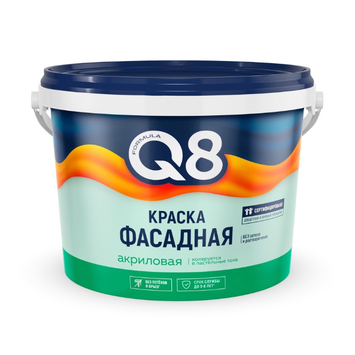  Краска фасадная белоснеж.полиакрил 4,5 кг Formula Q8