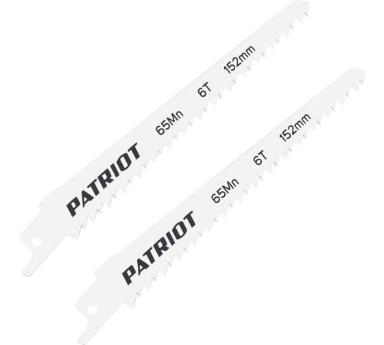  Полотно для сабельной пилы по дереву Patriot 152*19*1,27 мм*6Т 2 шт 814010501
