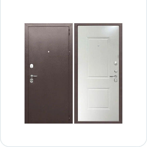 Дверь Тайга метал/МДФ 860мм левая 9см Белый клен - фото