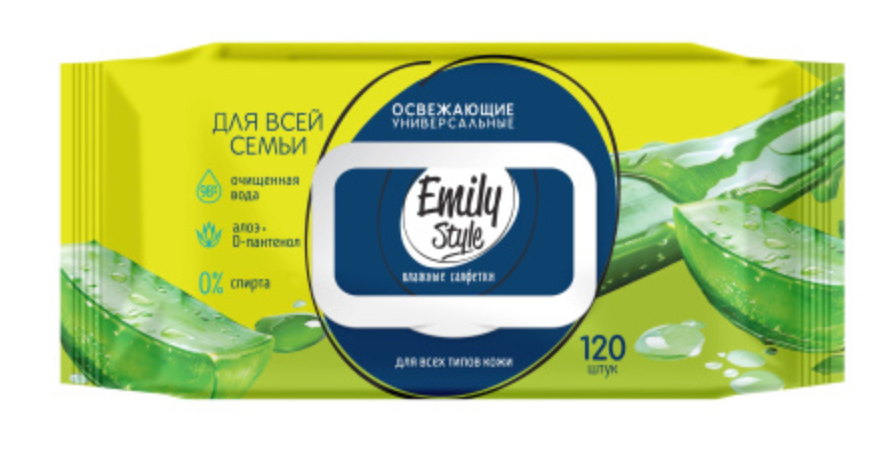  Салфетки влажные Emily Style Для всей семьи 120шт 