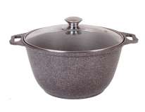  Кастрюля алюм лит а/приг 4,0л кмк42а стек/кр коф. мрам 68301
