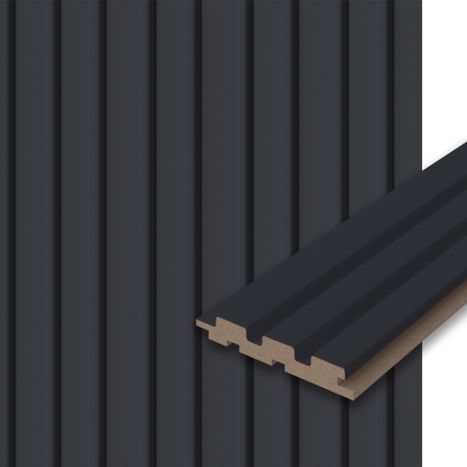  Панель МДФ 2700х119х16мм реечн Black Lead Stella Wave De Luxe