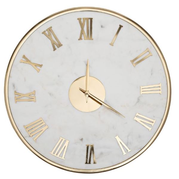  Часы настенные бел. мрамор/золото 40см 79MAL-5904-40 GARDA DECOR