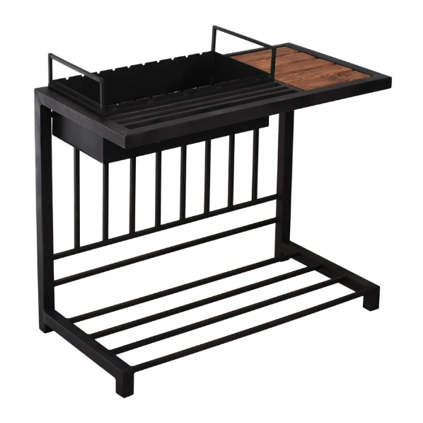 Мангал 93х51х100см стационарный Лофт столик и дровница 61581 Boyscout - фото