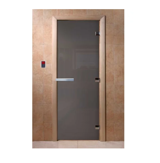  Дверь банная 190х70см Графит 8мм стекло DoorWood DW02550
