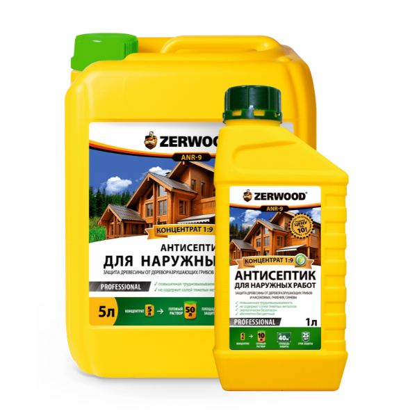  Антисептик для наружных работ 5л конц.1:9 ANR-9 Zerwood Ижсинтез