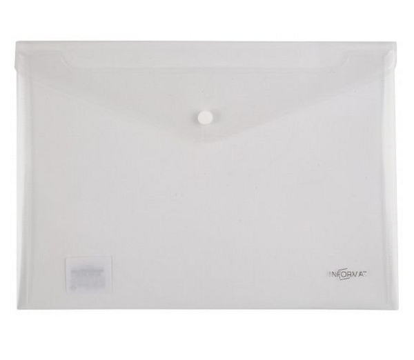  Папка-конверт А4 прозр на кнопке зелен 037078 Informat