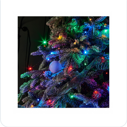 Гирлянда св/д нить 5м 50LED разноцвет/зеленый провод IP20 ULD-S0500-050 - фото