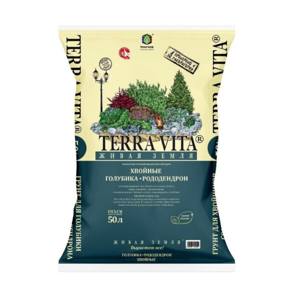  Почвогрунт 50л хвойные, голубика, рододендрон Terra Vita/Живая земля 