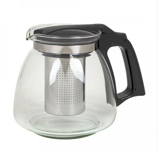  Чайник заварочный 1,1л мет/сито Черный кувшин AST-006-SY-218N