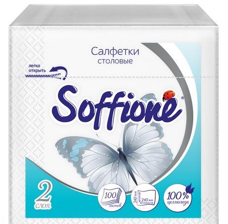  Салфетки бумажн Soffione 100шт 24*24см