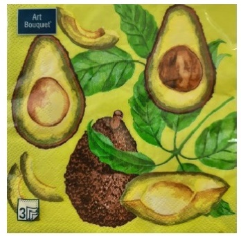  Салфетки бумажн. Art Bouquet 3-х сл 20шт Авокадо 33х33см 57278