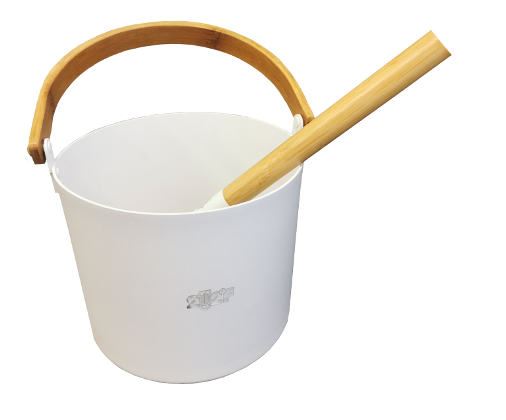  Набор банный Simple White шайка 5л + черпак 42см ручки бамбук DW03266