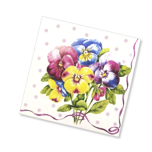  Салфетки бумажн. Art Bouquet 3-х сл 20шт Анютины глазки 33х33см 57140
