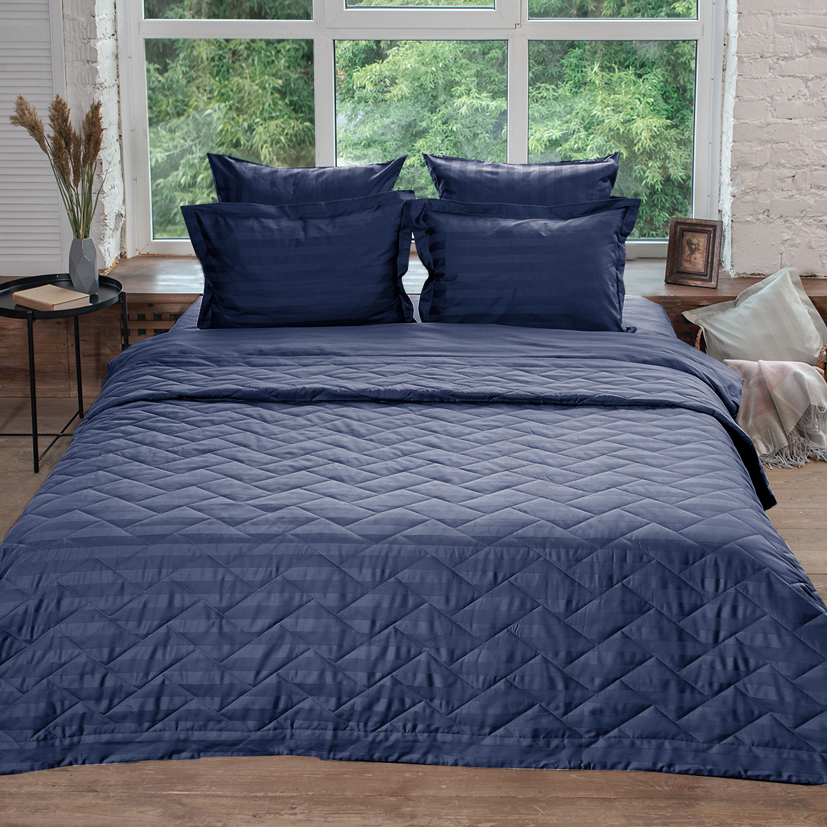  Покрывало 220*240 сатин 1544 морск.глубина Ла Прима