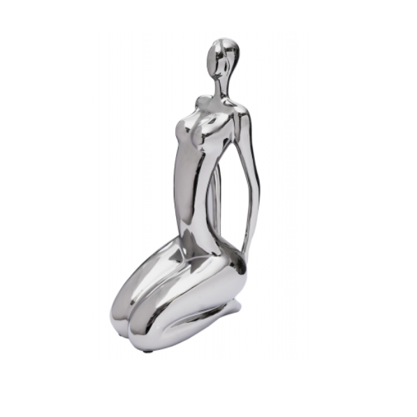  Статуэтка Йога-1 цвет серебро 20х13х39см 10K9316 GARDA DECOR