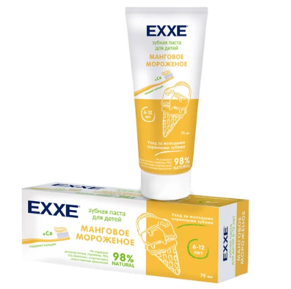  Паста зубная  75мл детская Манговое мороженное EXXE