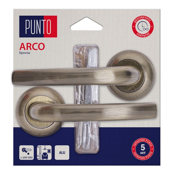  Ручка дверная раздельн ARCO/HD ABG-6 бронза 45519 Punto