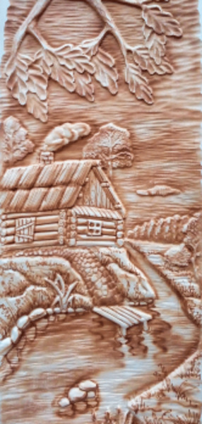  Панно деревянное для бани 600*400 Тропинка 3D